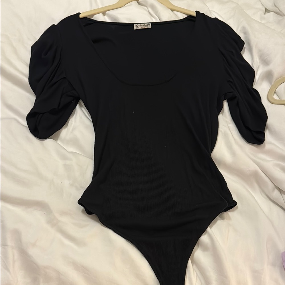 Free People Black Bodysuit